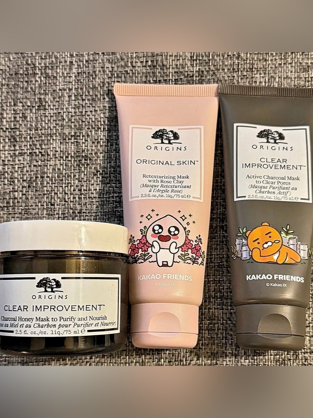 ORIGINS Kakao Friends Edition 3pc Mask Skincare- Clear Improvement Original Skin